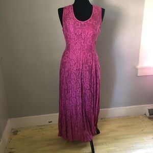 Vintage 90s Olivia Lace Maxi Dress sz M